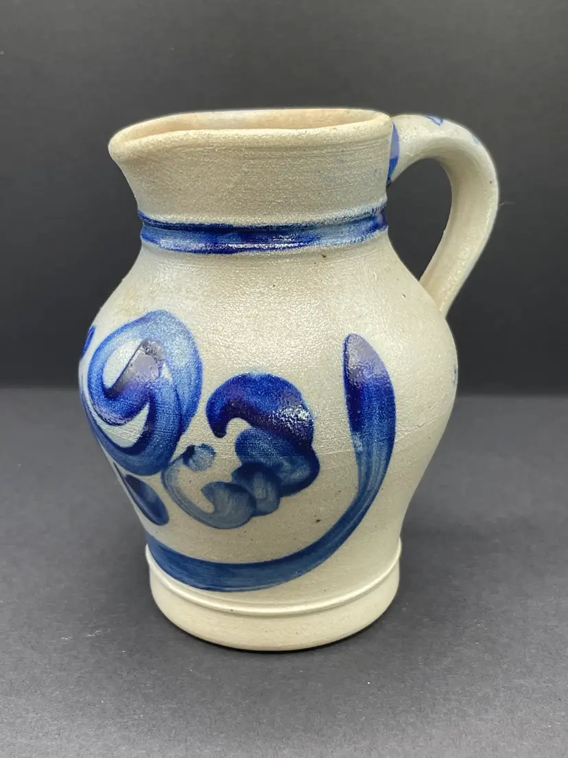 Vintage Blue Salt Glaze Pitcher Creamer