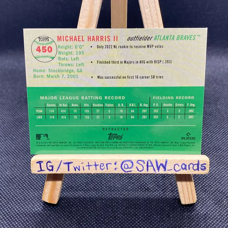Michael Harris II 2023 Topps Chrome Platinum Anniversary Refractor Atlanta Braves