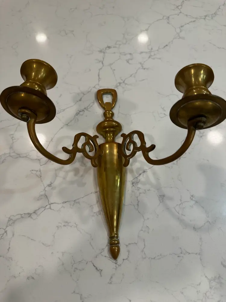 Vintage Brass 2 Arm Wall Sconce