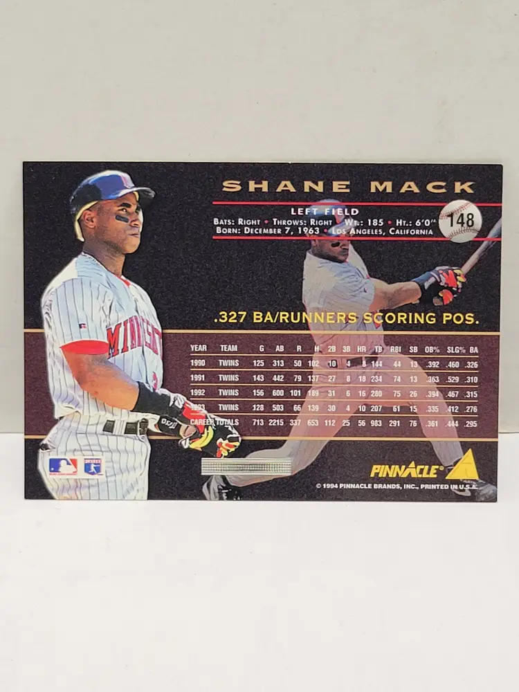 Pinnacle Shane Mack Baseball Card