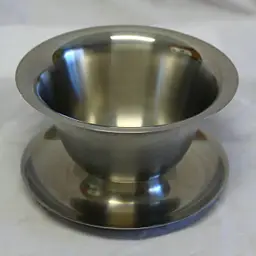 VOLLRATH #6206 Stainless Steel Bowl Server w/ Attached Saucer