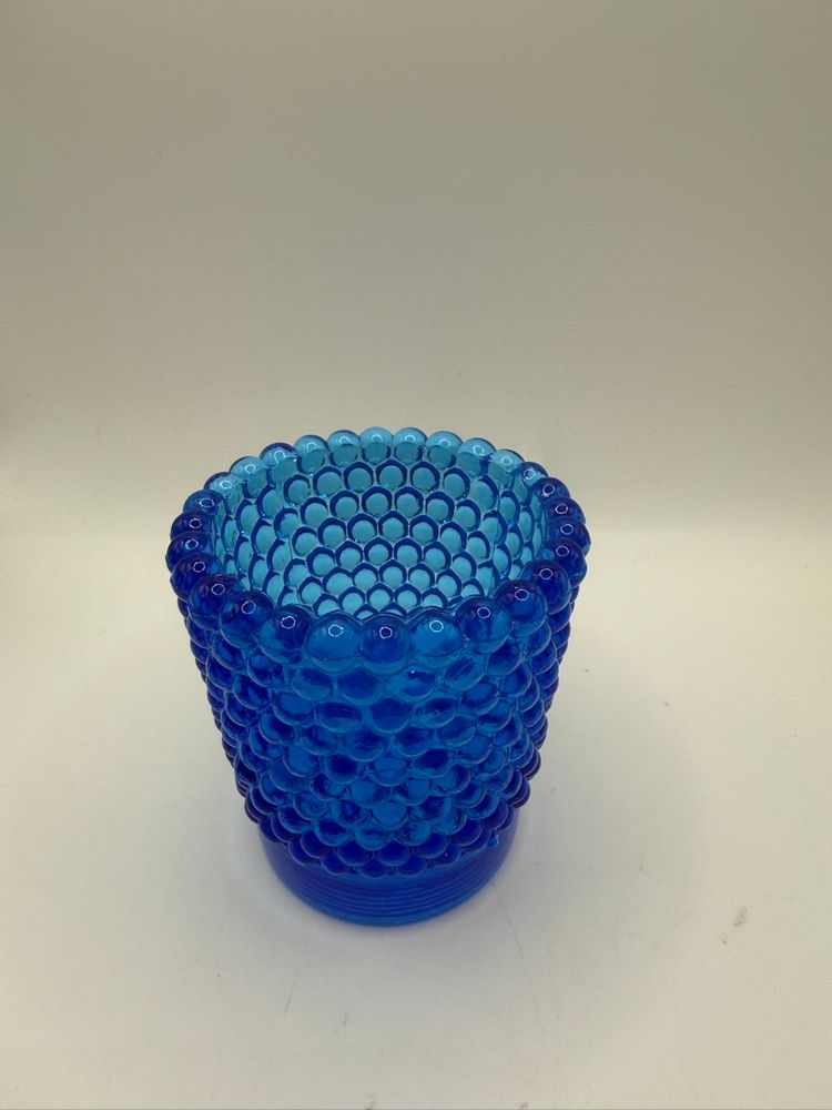 Blue Hobnail Votive Candle Holder