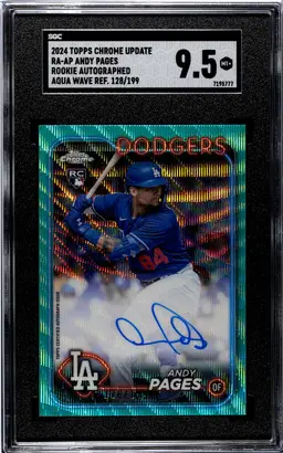 2024 Topps Chrome Update RA-AP Andy Pages Rookie Autographed SGC 9.5