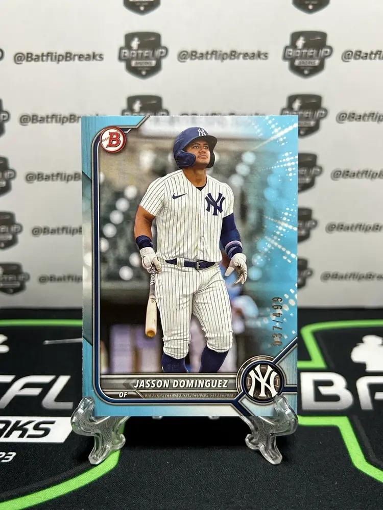 Jasson Dominguez 2022 Bowman Draft Sky Blue Parallel /499 #BD-75 New York Yankees