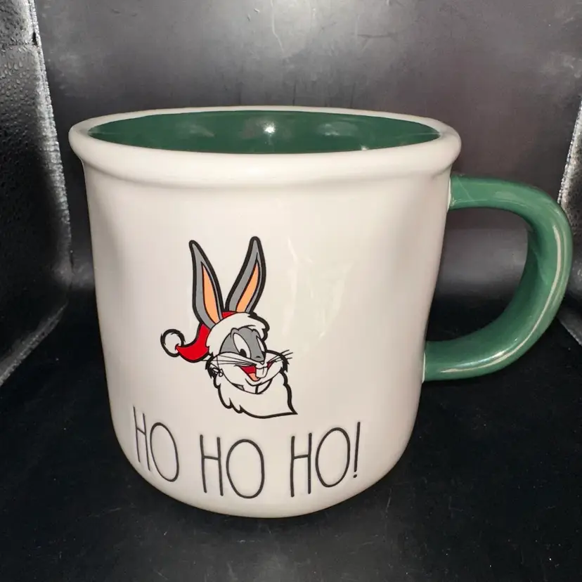 NWOT Rae Dunn Looney Tunes Bugs Bunny Christmas Mug Ho Ho Ho Large Ceramic