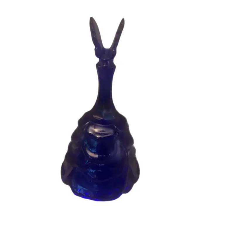 Fenton Cobalt Blue Drapery Butterfly Bell 3 1/4 X 6 1/4 Inches