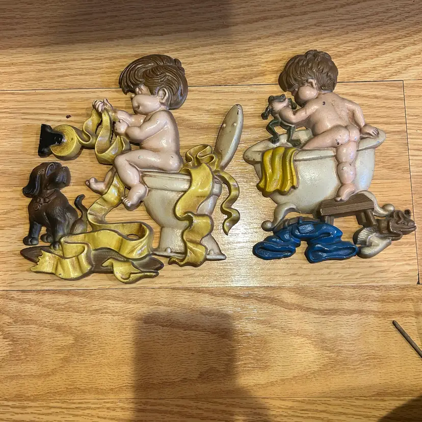 Two Metal Bathroom Decor