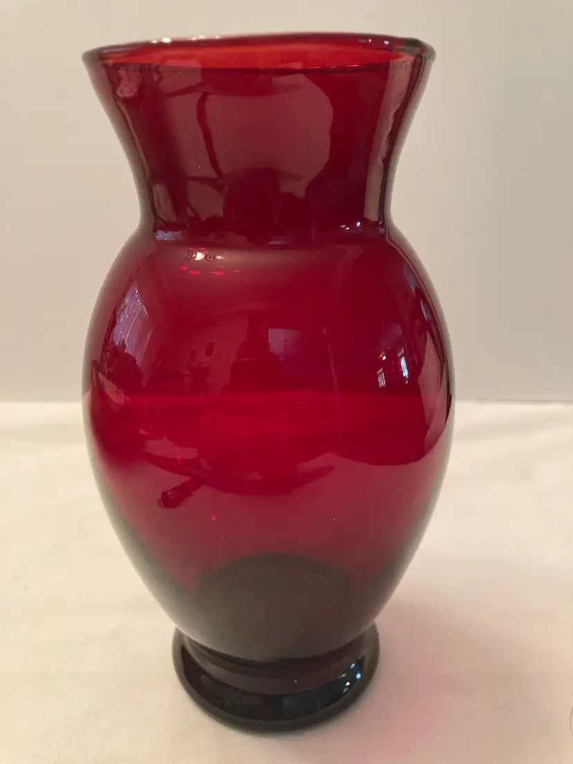 Vintage Anchor Hocking Ruby Red Vase