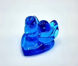 031 1996 Blue Bird of Happiness Leo Ward USA Art Glass Figurine Paperweight 2"