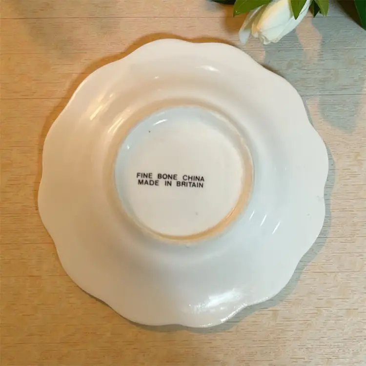 Britain Fine Bone China Floral design Miniature Plate 2.25” Vintage