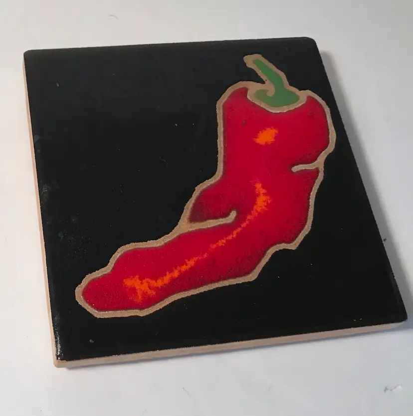 Ceramic Tile Collectible  Red Chilli Pepper  Peter Ingrassia