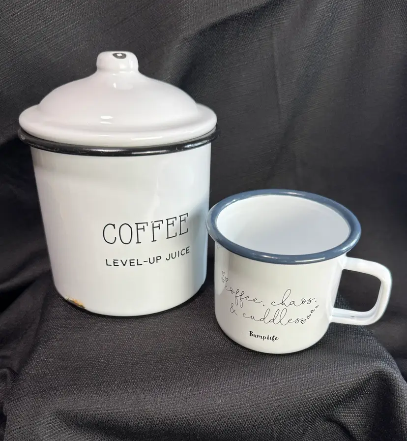 “Level Up Juice” Coffee Canister And Bumplife Coffee Cup