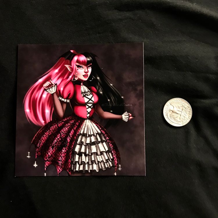 Draculaura 4x4 Art Print | Monster Cartoon Mini Art Print