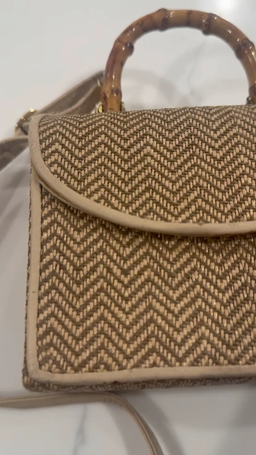 Vintage Tan Beige Purse Crossbody