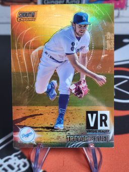 Trevor Bauer 2021 Topps Stadium Club Chrome VR-17 Orange Refractor 9/25