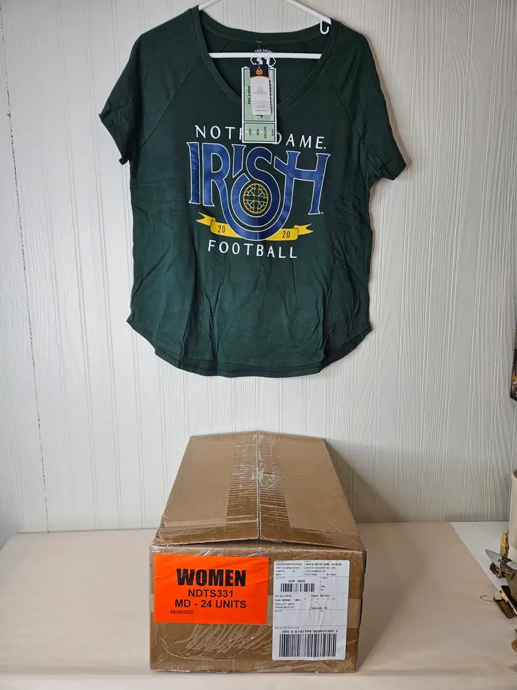 Case of 24 Notre Dame Football 2020 The Shirt Graphic T-Shirt Womens Medium NEW