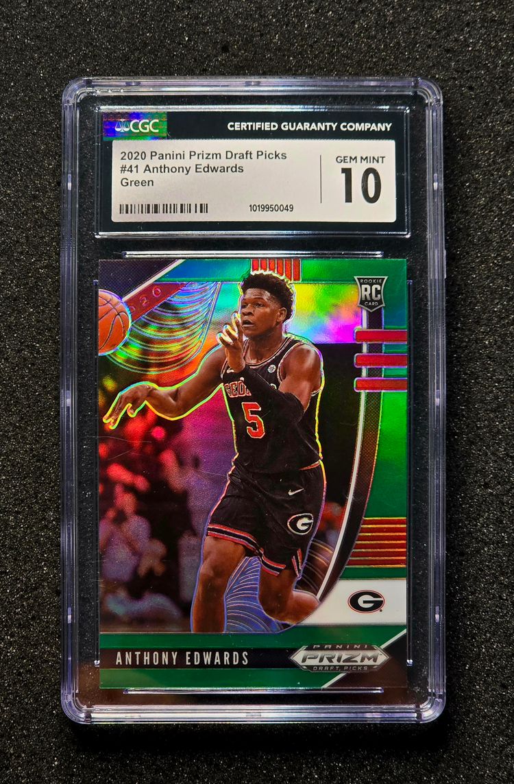 2020 Panini Prizm DP Anthony Edwards #41 RC Green Prizm RC Rookie CGC 10