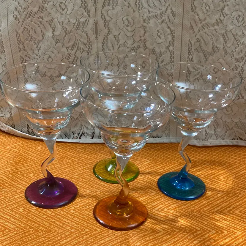 Libbey Colorful Z Stem Margarita Glasses