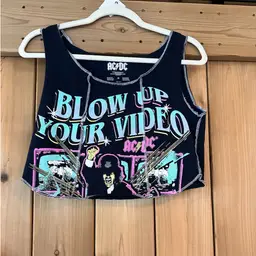 AC/DC Cropped Band Tank - medium