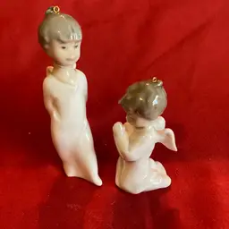 31. VTG Lladro Porcelain Angel Ornaments Set Of 2