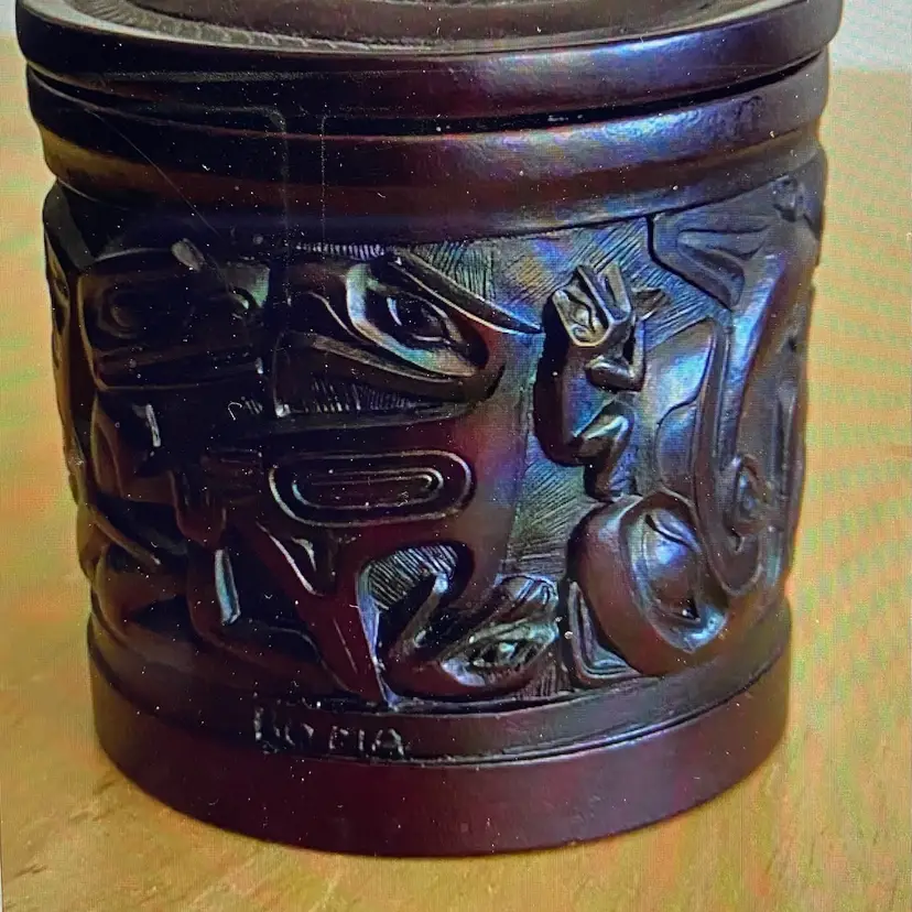 Boma Canada Trinket Box designed with Northwest Coast Indigenous Art, 2.25"