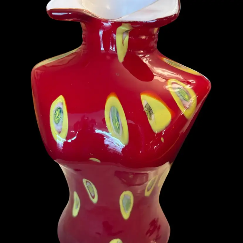 Vintage Murano Style Art Glass Ladies Bust Torso Vase