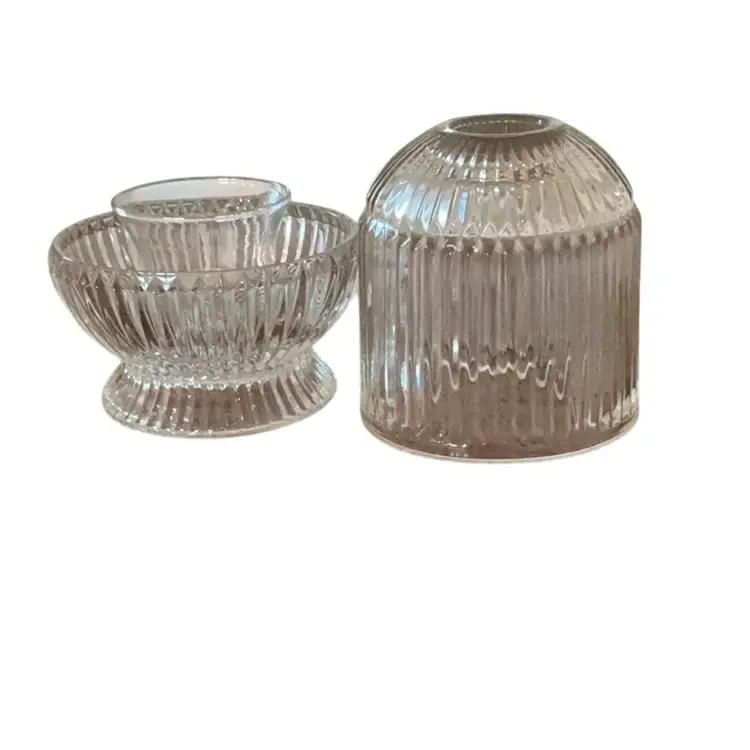 Homco Clear Ribbed Glass Fairy Lamp