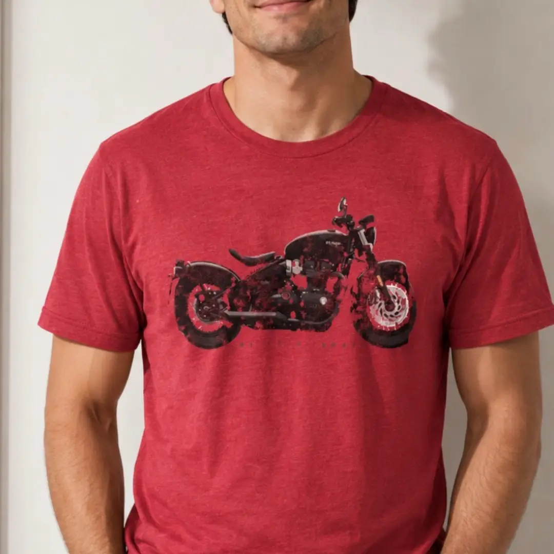 Bella + Canvas Red Motorcycle Graphic T-Shirt XL