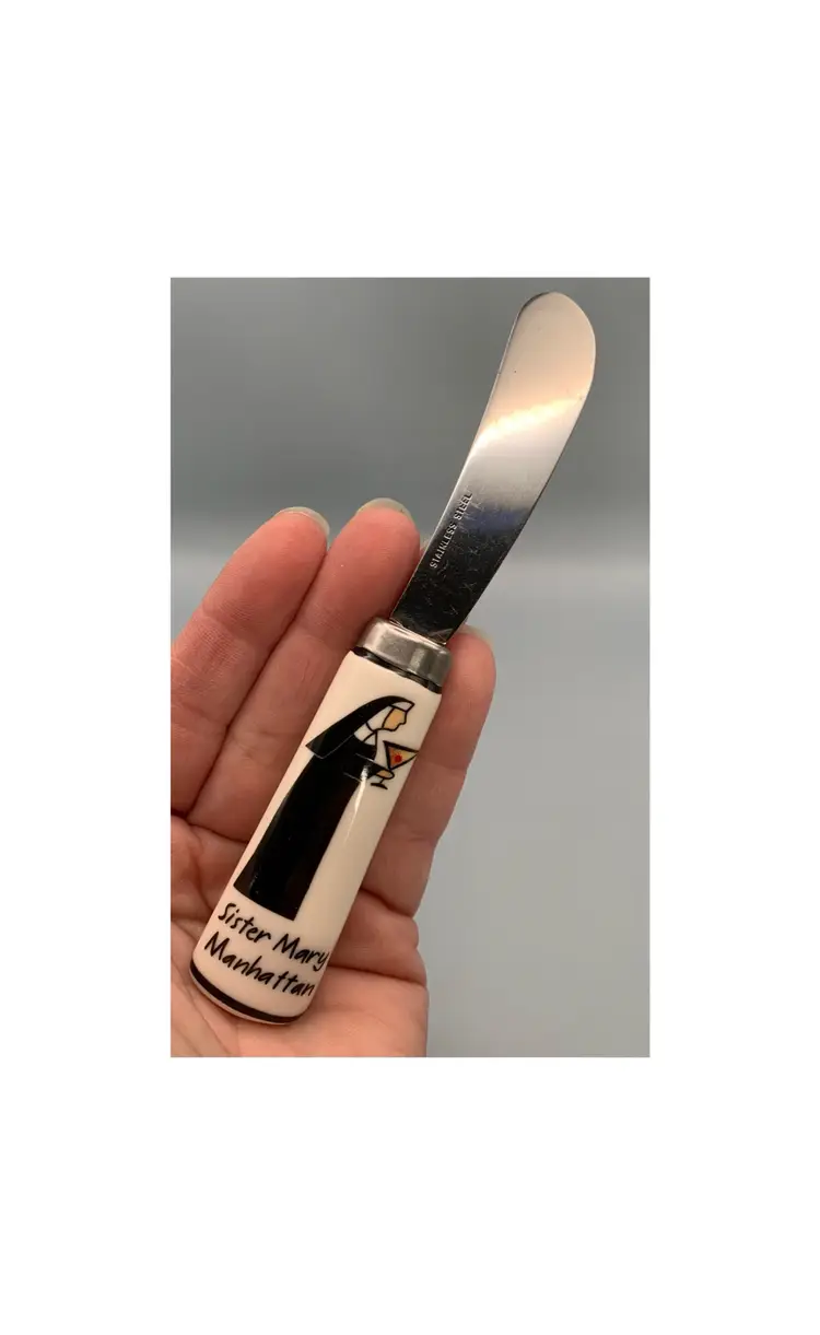 Sister Mary Manhattan Knife Cheese Spreader. Barware