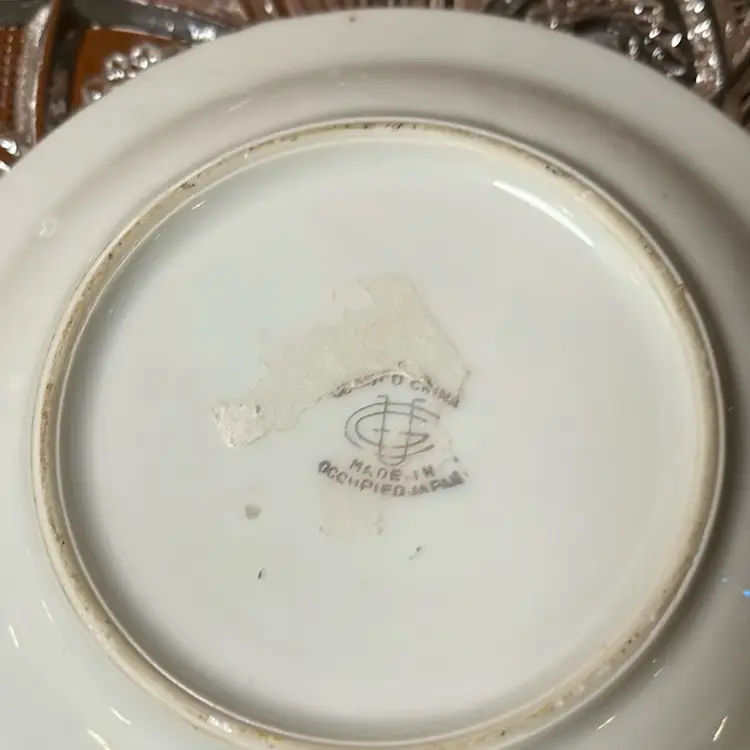 Occupied Japan, Ring Dish 5 Inches Around Beautiful Design Vintage.