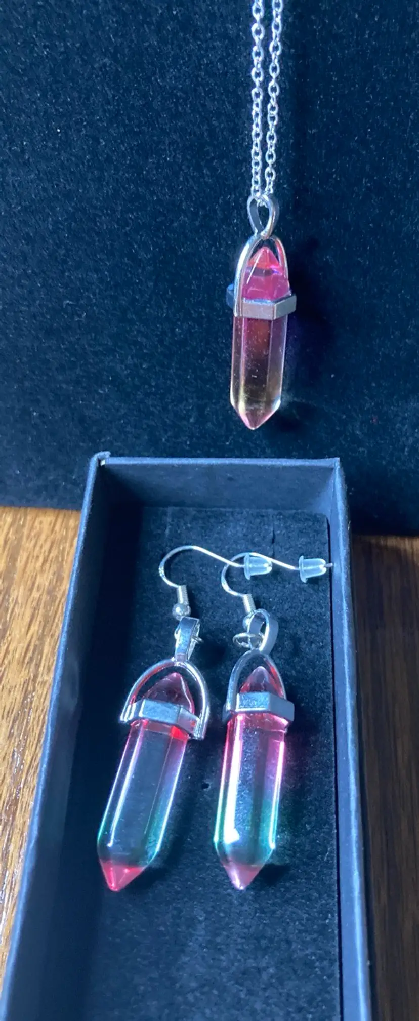 HAND MADE BY ME! NEW Matching Necklace And Fish Hook Earrings Set! 18β Chain! Will Arrive In Jewelry Box!