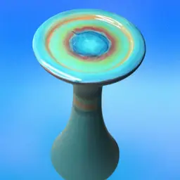 Beautiful Hand Painted Candle Holder With Mixed Colors Of Teal, Green, Red, Orange & Blue