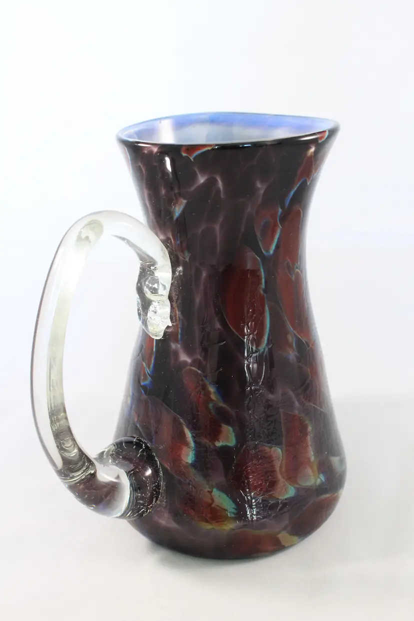 R. Foster Art of Fire (AOF) Amethyst Purple Spotted Pitcher Hand Blown Glass