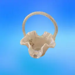 Fenton Hand-painted iridescent Flower Basket