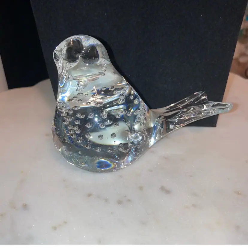Controlled Bubbles Glass Bird Paperweight 3 3/4” Long 2 3/4” Tall 2” Wide! NO Damage!