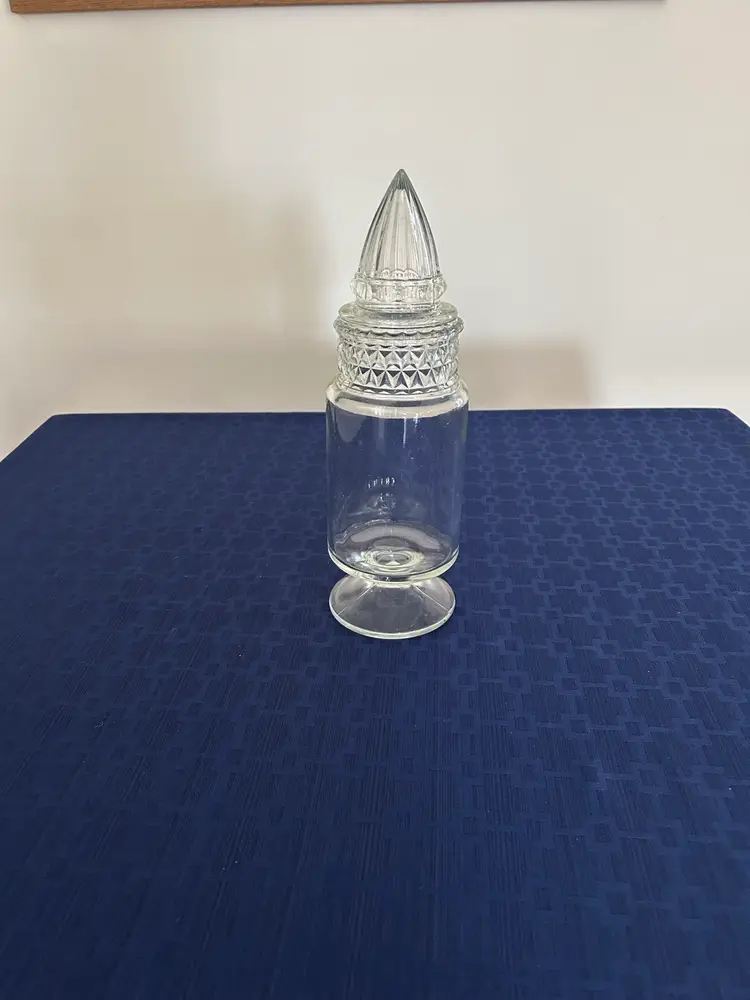 Vintage Tiffin glass Apothecary Jar 13 X 4 Inches No Chips Or Cracks 4 Lbs