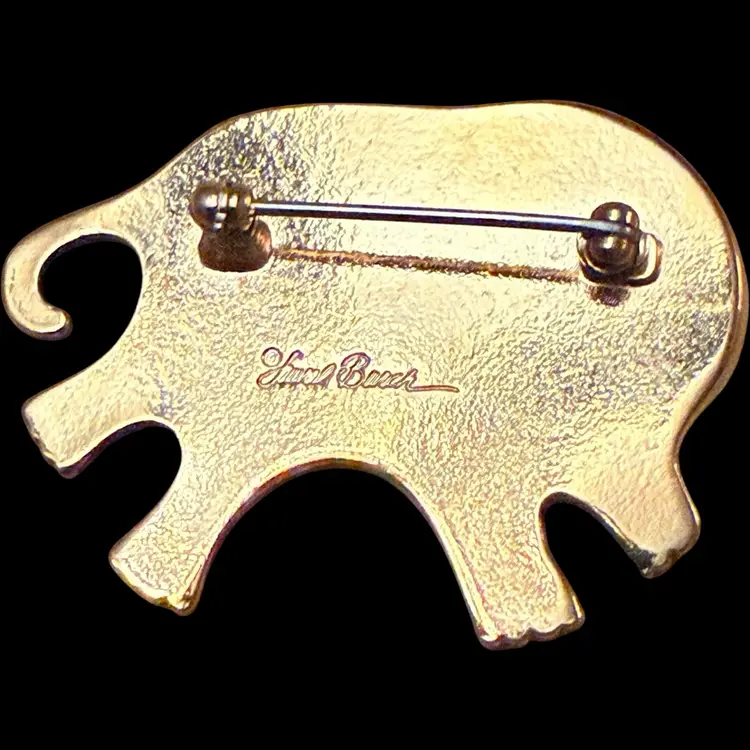 Laurel Burch Checkered Mane Lion Brooch 1.5”