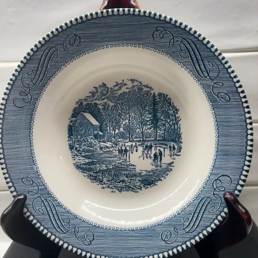 Plate-Currier & Ives-The Old Grist Mill Dinner Plate, Collectible Plate