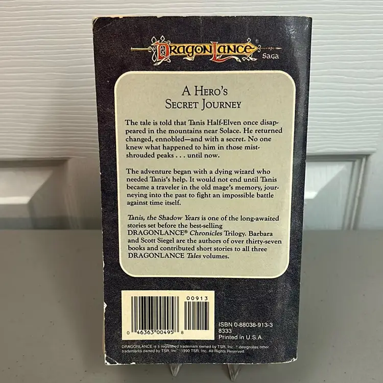 Dragon Lance: Tanis The Shadow Years Preludes II Volume 3 By Barbara And Scott Siegel 1990