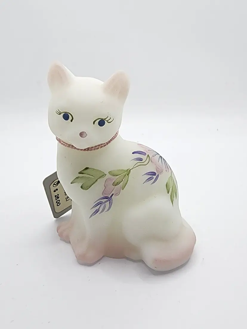 Fenton Hand-Painted Cat Figurine