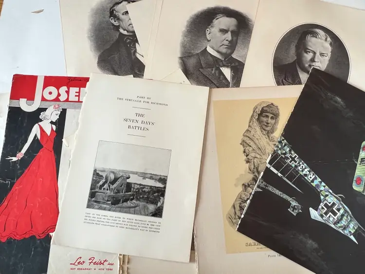 100 Antique Book Page Prints. 1800s-1900s Ephemera. Lithographs, Engravings, Graphics, Crafting, Scrapbooking, Bulk #14