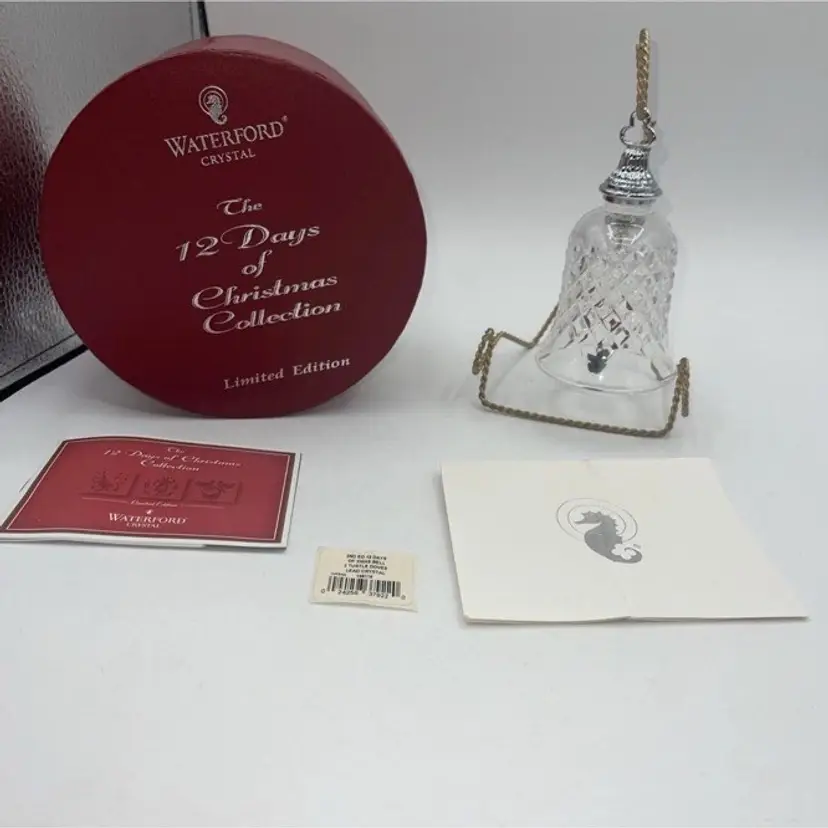 Waterford Crystal Bell 1985 12 Days of Christmas Two Turtle Doves Master craft 5”