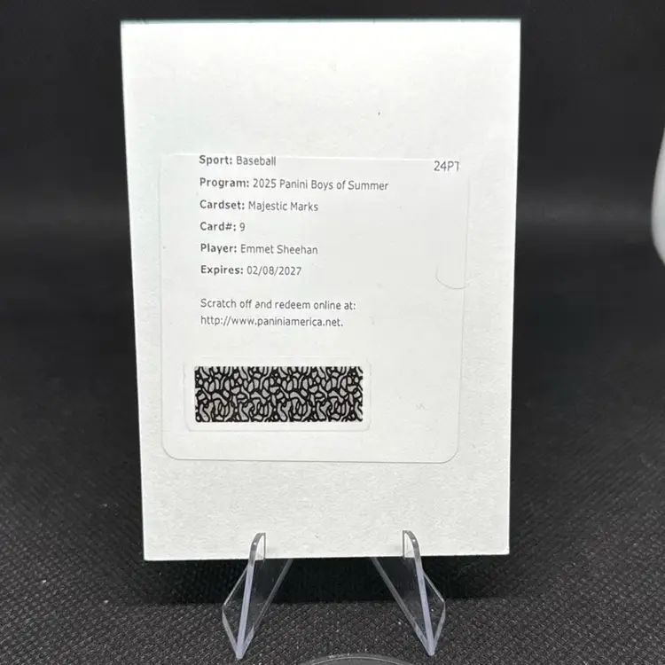 Emmett Sheehan 2025 Panini Boys Of Summer Majestic Marks Redemption Los Angeles Dodgers
