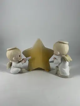 Precious Moments We Saw A Star Musical Box "Joy to the World" Boys w/ Saws
