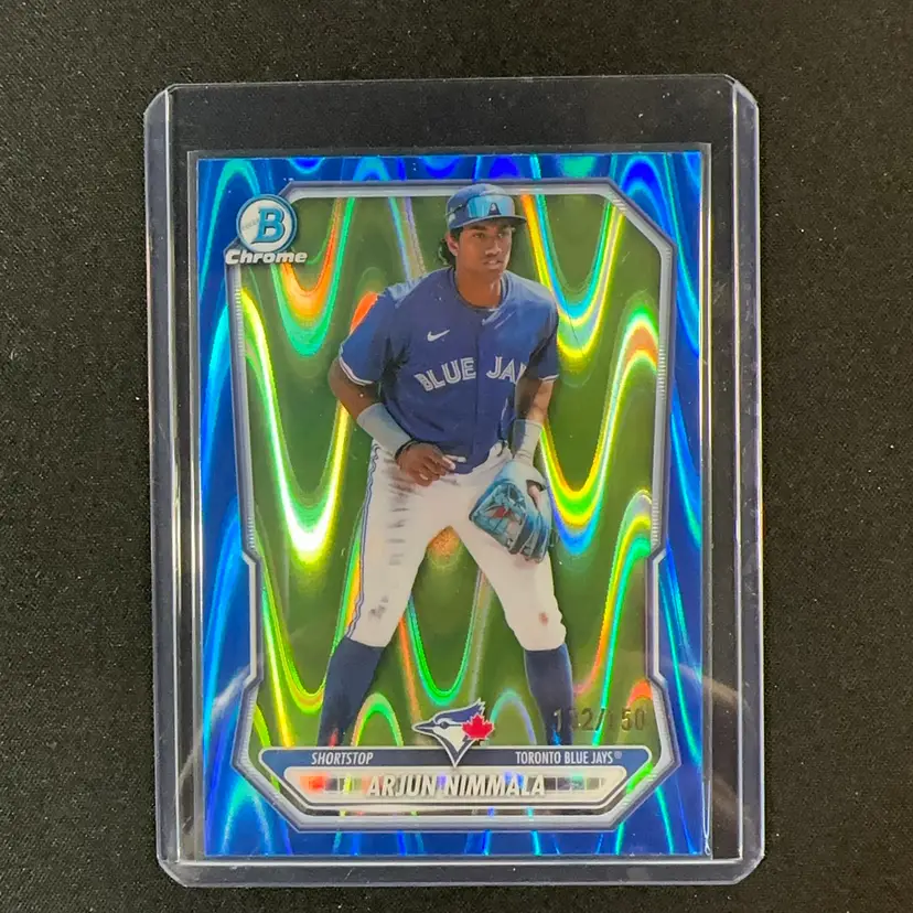 Arjun Nimmala 2026 Bowman Chrome Blue Wave Refractor Toronto Blue Jays