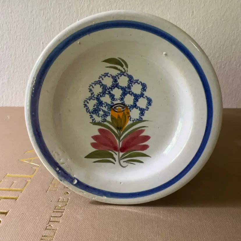 Vintage Mini Trinket Butter Pat Dish Hand painted Made In France 4.25β