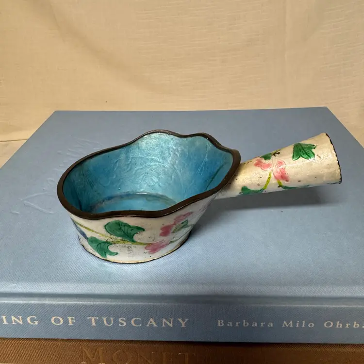 Vintage Chinese Cloisonné Brass Coal Iron for Silk