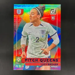 Lucy Bronze 2023 Donruss Women’s World Cup Pitch Queens Blue /99 Soccer Card