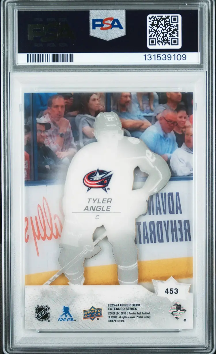 2023-24 Upper Deck Tyler Angle Acetate Young Guns Graded PSA 9 (Columbus Blue Jackets)