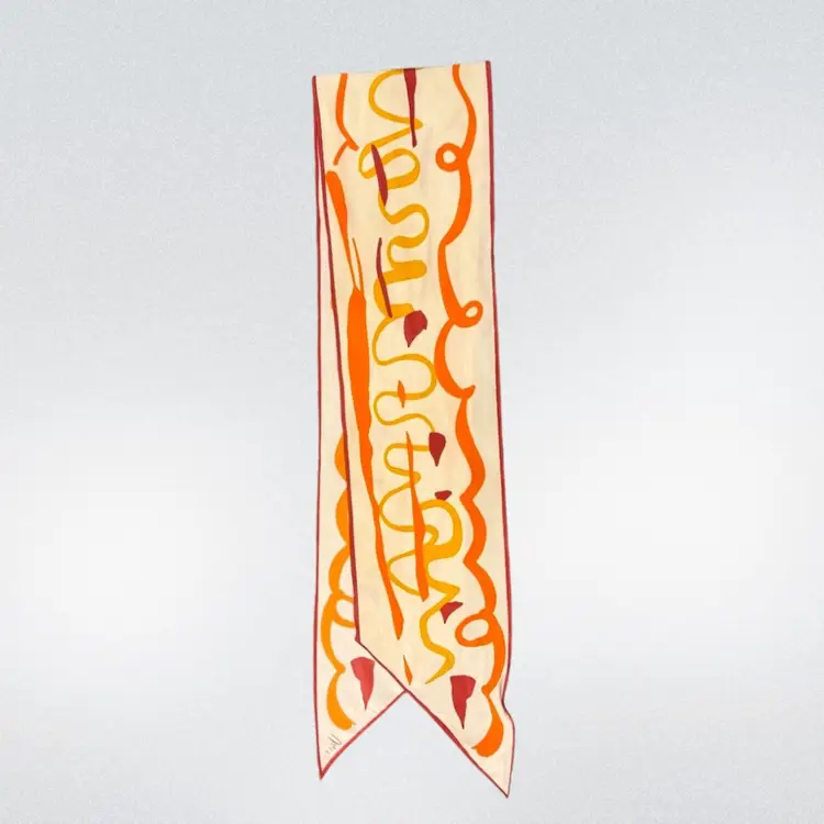 Long, Thin Vera Neumann Squiggle Scarf